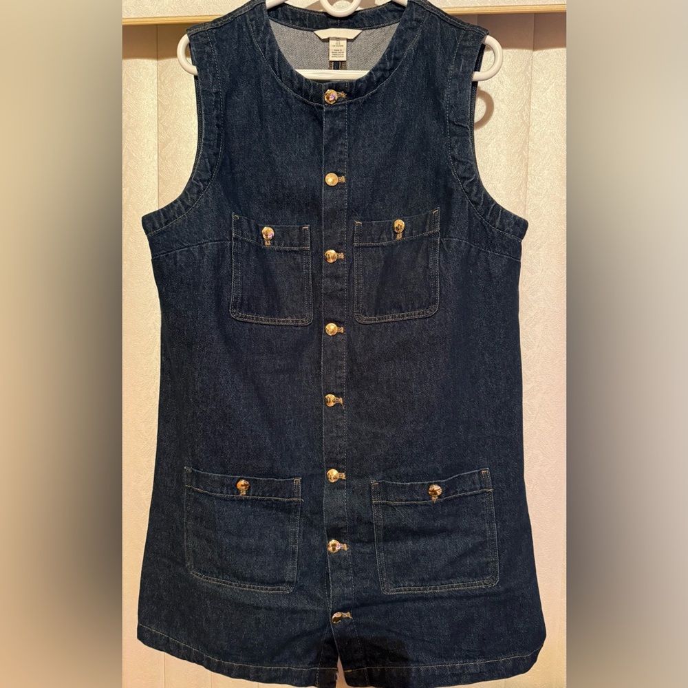 H&M Dark Blue Denim Mini Dress